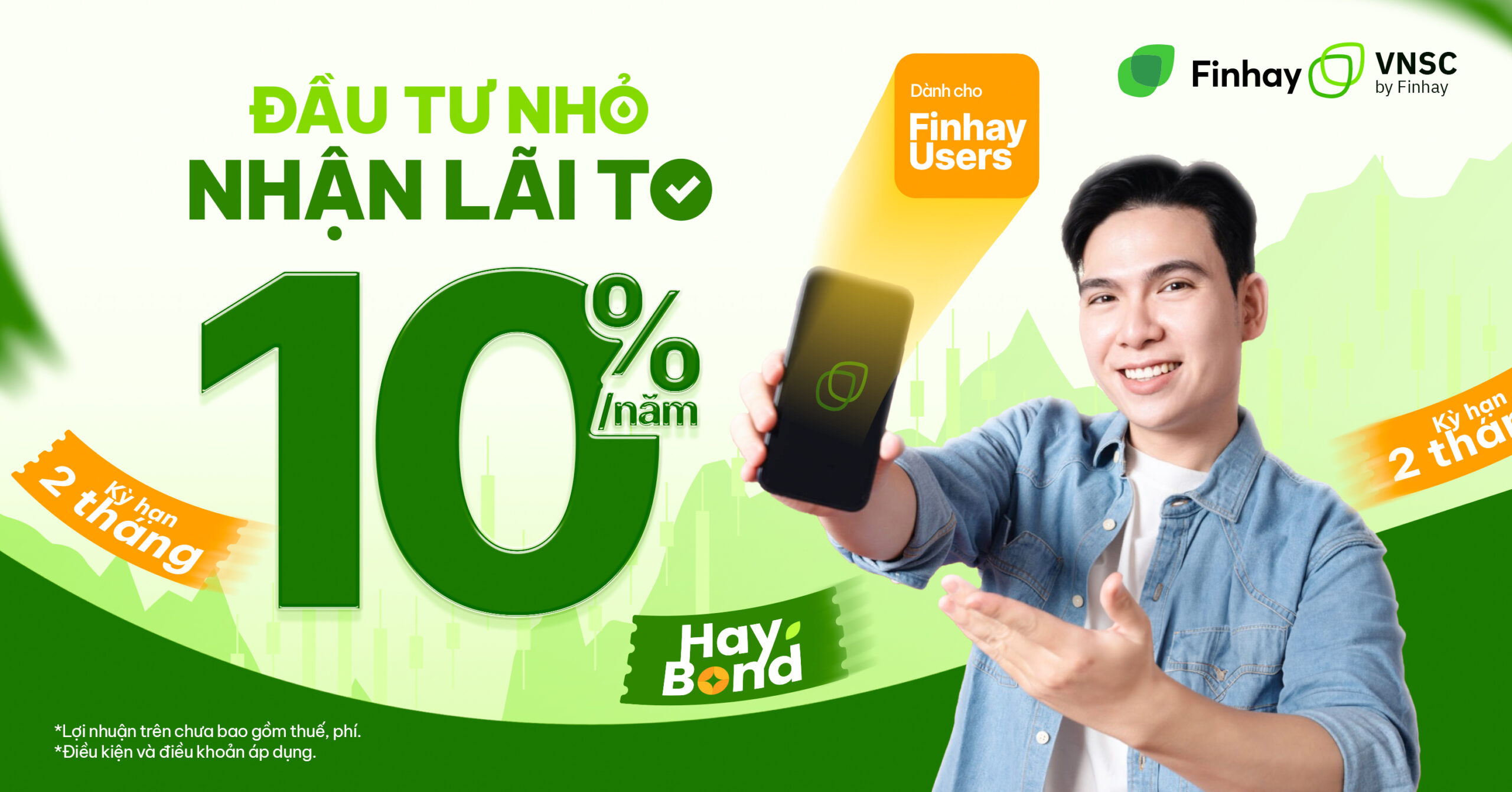 Tri ân khách hàng Finhay – Tích lũy HayBond, lợi nhuận đến 10%/năm khi mở tài khoản VNSC