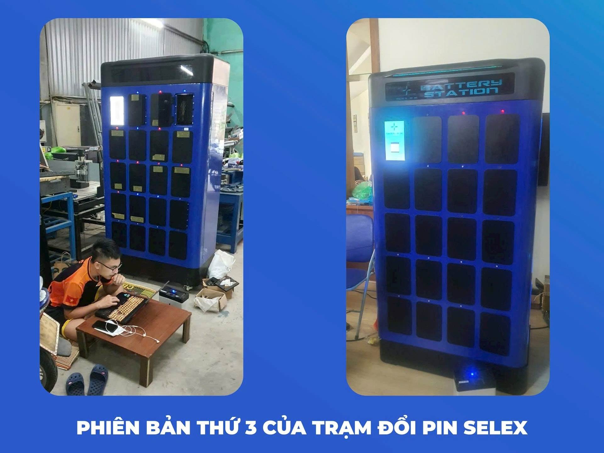 Trạm đổi pin xe điện đầu tiên ở Việt Nam: Làm bằng gỗ, màn hình máy tính cũ, ‘quẹt thẻ’ bằng Bằng lái xe, nay đã cán mốc 1 triệu lượt đổi