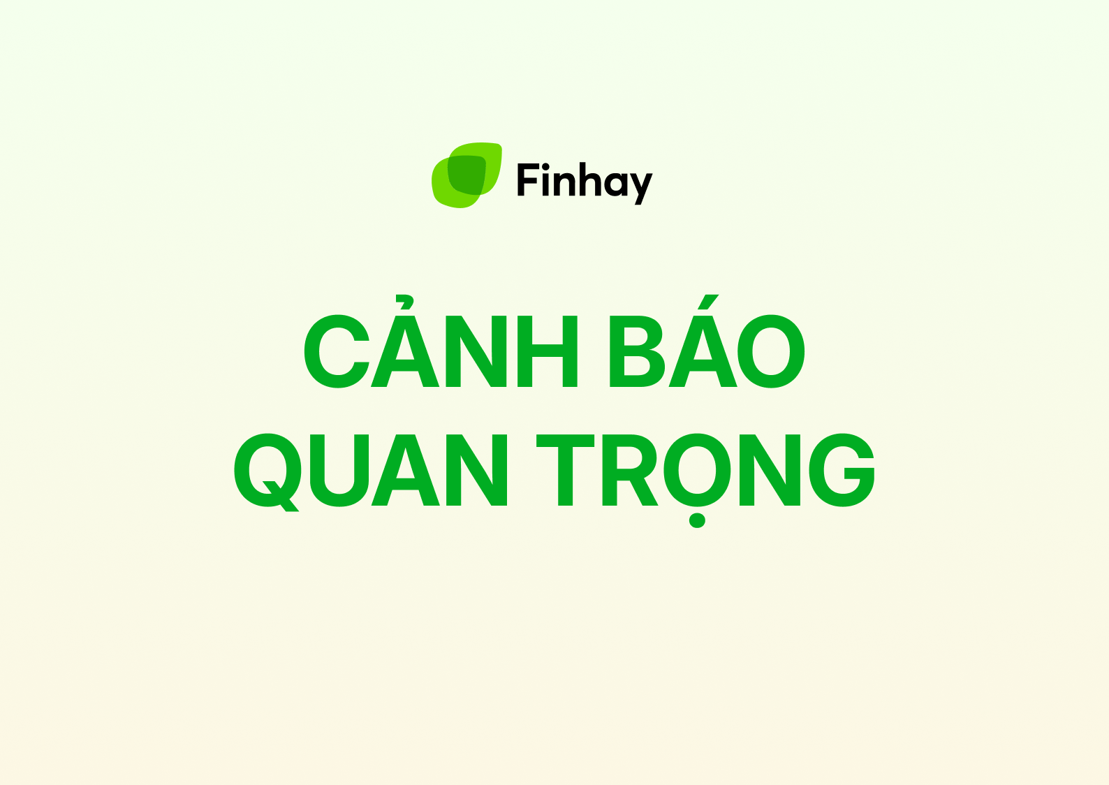 Cảnh báo quan trọng!